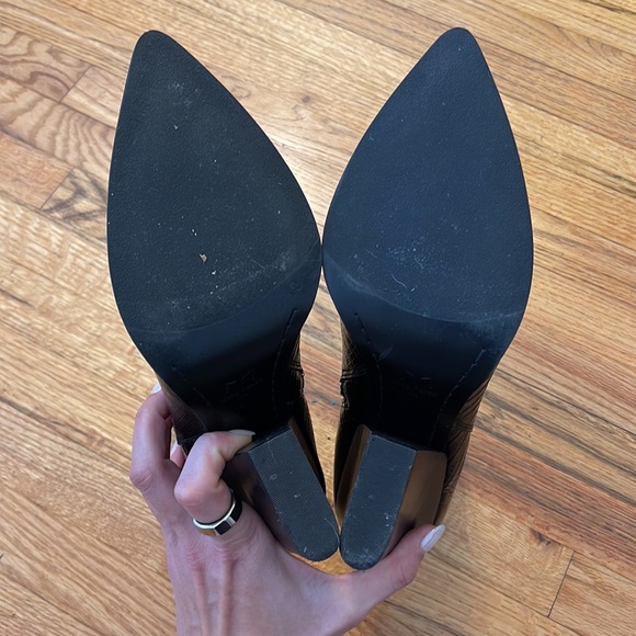 Marc Fisher Mariel Heeled Western Ankle Boots | Women's Size 11 - Picture 8 of 11